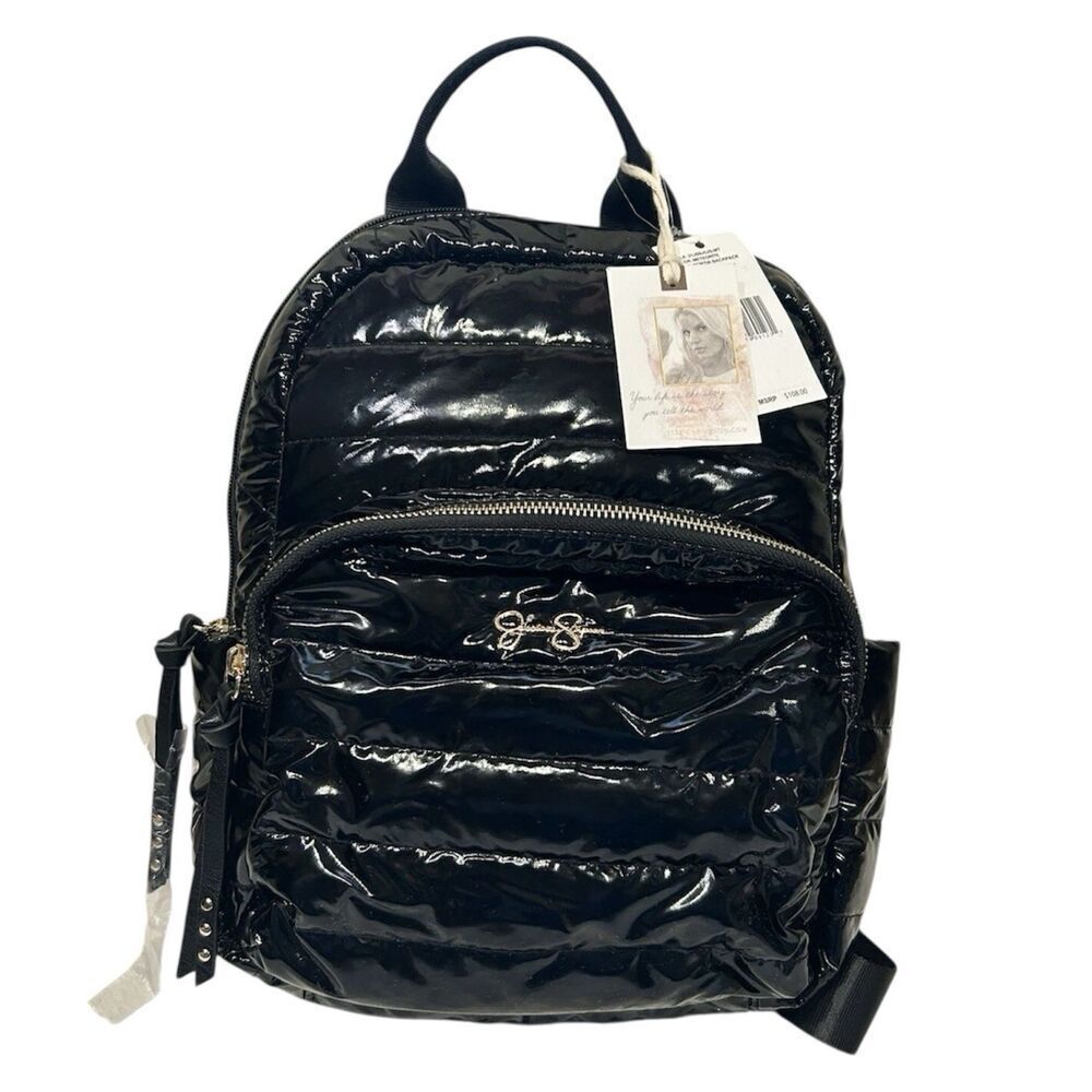 Jessica Simpson Womens Backpack Black Puffer Quilt Meteorite Portia Backpack NWT
